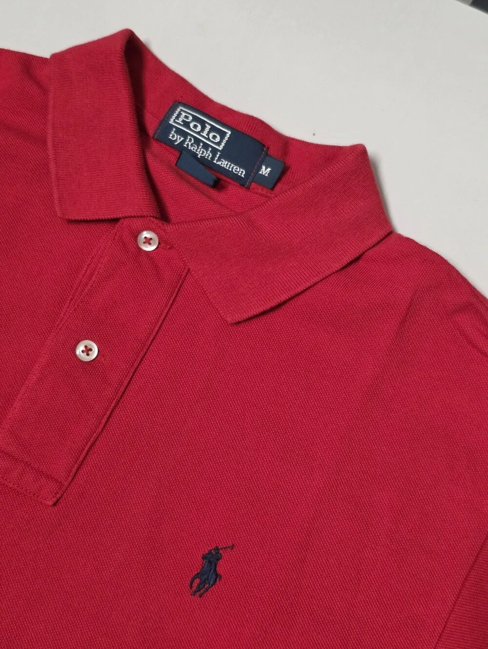 Polo Ralph Lauren Men's Classic Fit Red Polo Shirt M Cotton Embroidered Logo